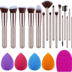 Syntus Makeup Brush Set, 16 Makeup Brushes and 4 Blender Sponges