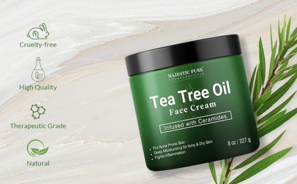 Tea Tree Oil Face Cream by Majestic Pure - Therapeutic Grade