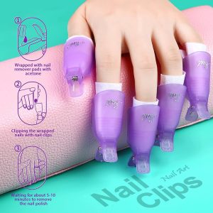 Teenitor Nail Polish Gel Remover Tools Kit with Nail Clips Nail Remover Pads
