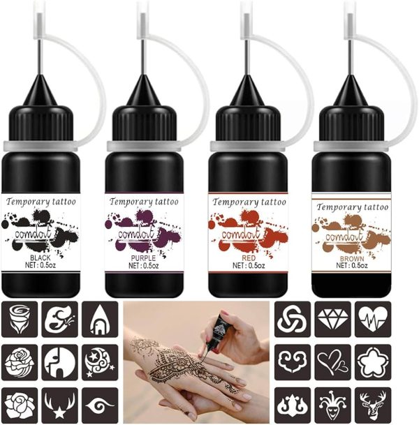 Temporary Tattoo kit Jagua Gel Tattoos - 2 Bottles Brown