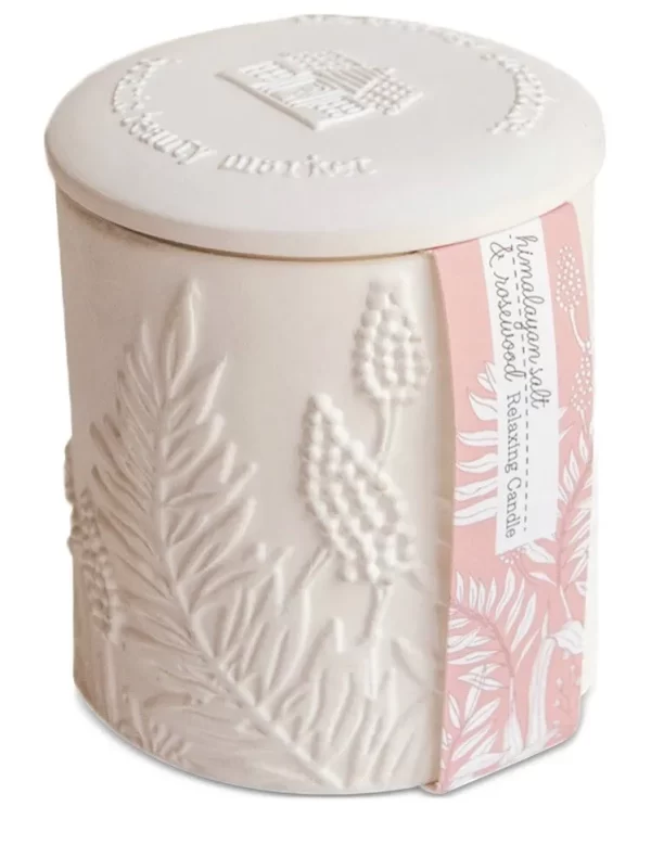 The Cottage Greenhouse Himalayan Salt & Rosewood Ceramic Candle