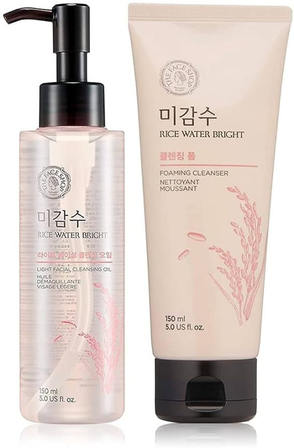[THEFACESHOP] Rice Water Face Wash Set - Bright Foaming Facial Cleanser