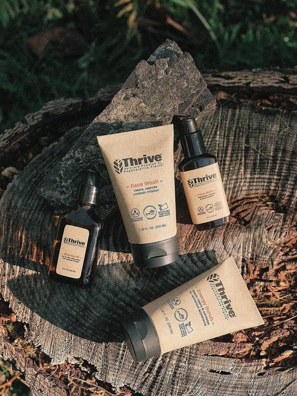 Thrive Natural VIP Men's Skin Care Set - 4 Piece Grooming Gift Set to Wash