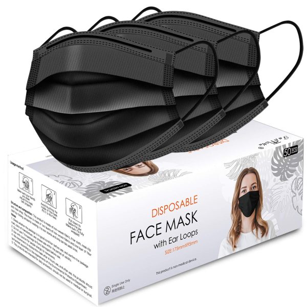 TIANMI 50Pcs Disposable Sanitary Face Masks, Earloop Anti Dust Virus Masks