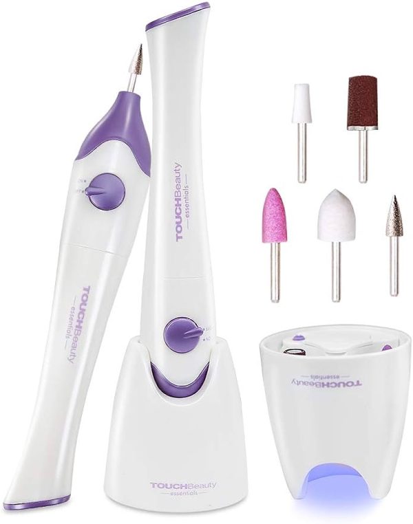 TOUCHBeauty Nail File Electric 5in1 Manicure/Pedicure Set with Mini UV Light Dryer