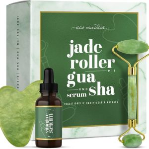 Treats For The Face Tm - Jade Roller with Vitamin C Serum Skincare Set