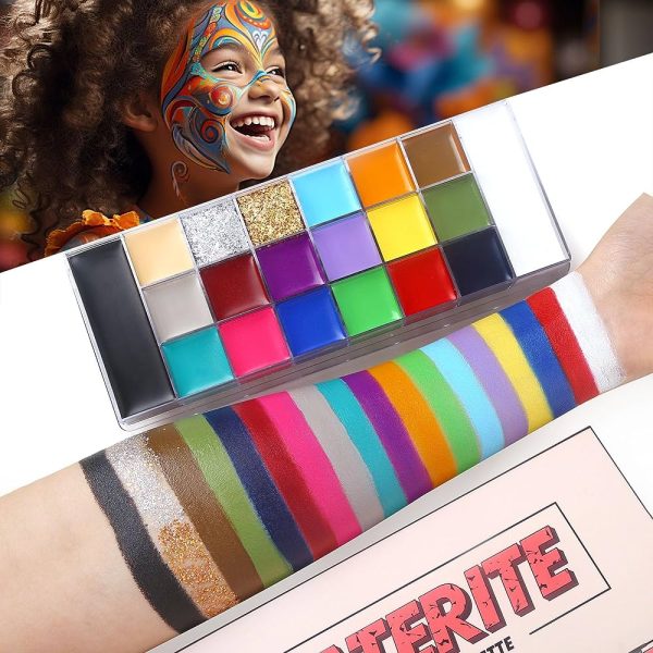 UCANBE 20 Colors Laterite Body Face Paint Palette For Adults