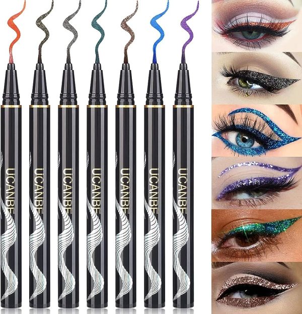 UCANBE 7 Colors Shimmer Liquid Eyeliner Makeup Set