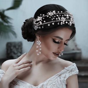 ULAPAN Crystal Bridal Headpiece Silver Wedding Headband for Brides