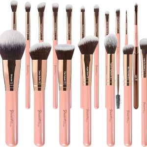 Ultra Soft Round Makeup Brush - Flat Brush with Stand for Make up