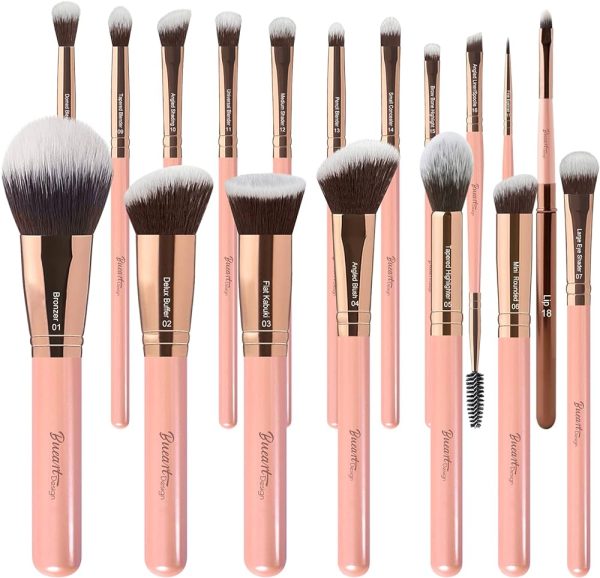 Ultra Soft Round Makeup Brush - Flat Brush with Stand for Make up