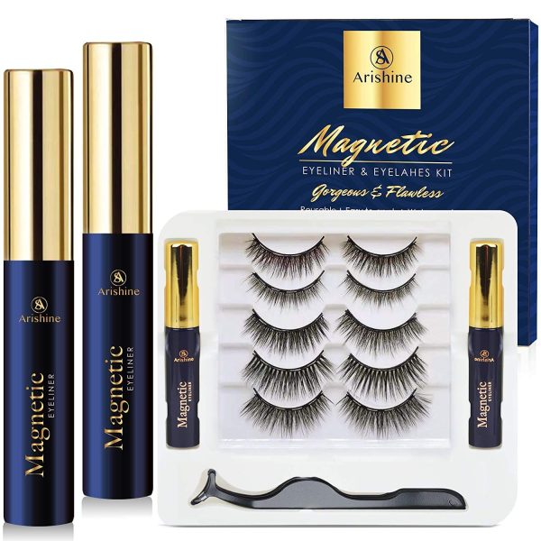 Upgraded 3D Magnetic Eyelashes Kit, Reusable Magnetic Eyelashes
