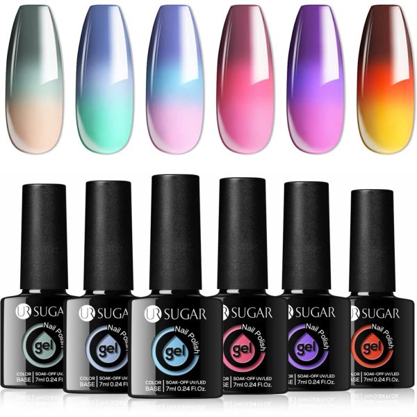 UR SUGAR Gel Nail Polish Set,Cat Eye Gel,Color Changing Gel,beautiful sky