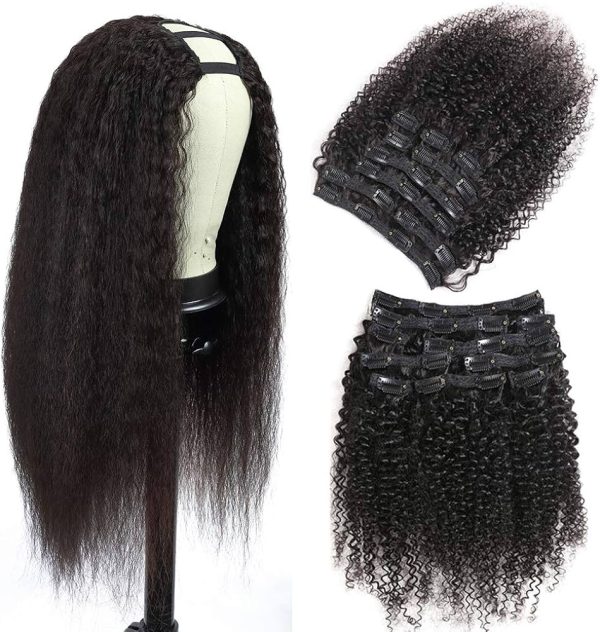 Urbeauty Kinkys Straight Clip in Hair Extensions Human Hair