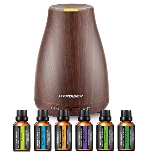 URPOWER Classical Essential Oil Diffuser with 6 Bottles 100% Pure Essential Oils