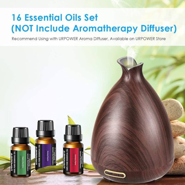 URPOWER Essential Oils, 16x10ml 100% Pure Aromatherapy Essential Oil Gift Set