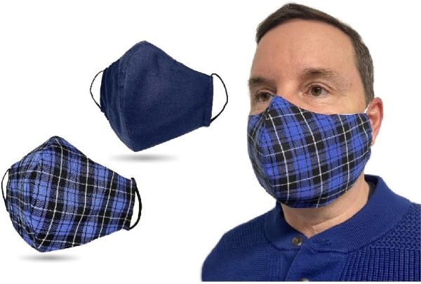 USA Cloth Face Mask, 100% Cotton, Double Layers with Filter Pocket and Nose