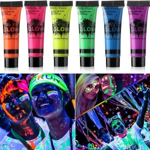 UV Glow Blacklight Face and Body Paint 0.34oz - Set of 6 Tubes