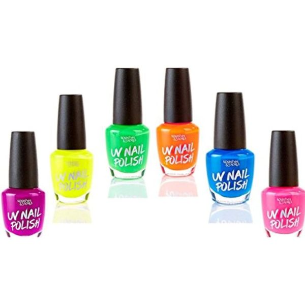 UV Glow Blacklight Nail Polish - 6 Color Variety Pack, 13ml - Day or Night Stage