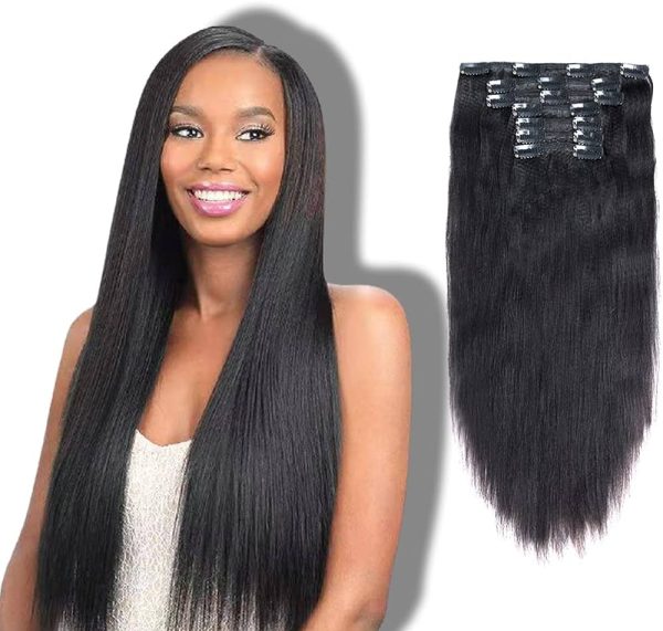 Vanalia 9A Perm Yaky hair extensions clip in human hair