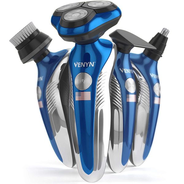 Venyn 4 In 1 Richor Rotatory Electric Shaver - Works for Wet, Dry Beard