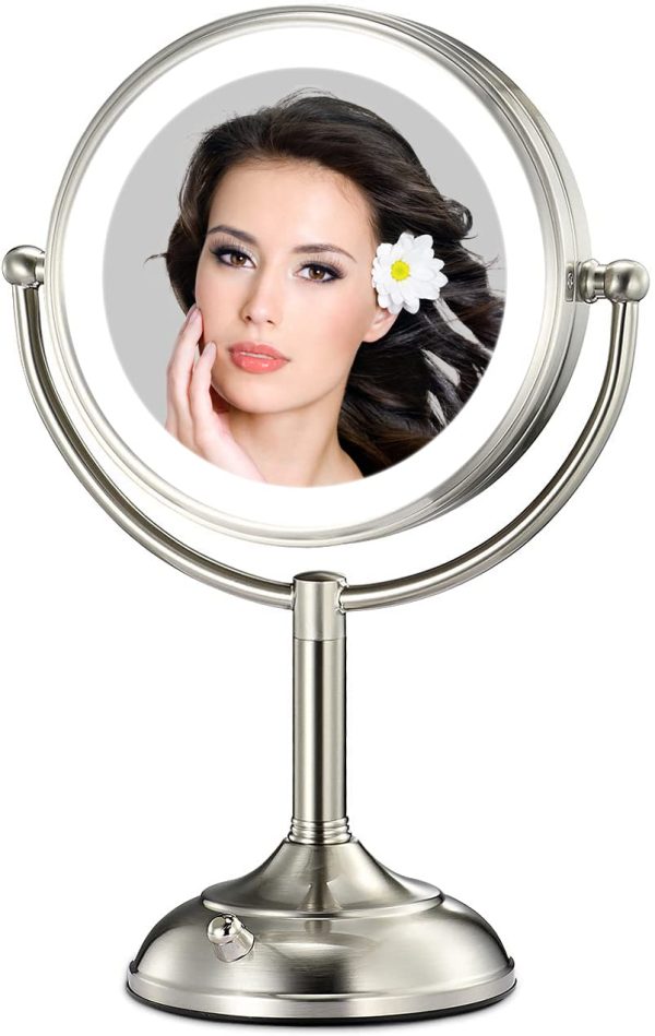VESAUR Professional 7.5" Lighted Makeup Mirror, 10X Magnifying Vanity Mirror