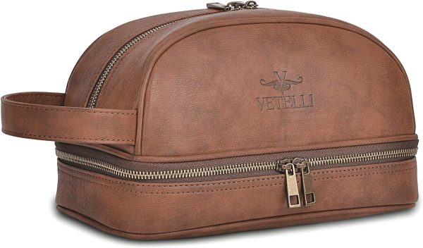 Vetelli Leather Toiletry Bag For Men. Our Dopp Kit comes
