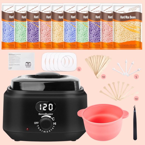 VictoriaWax Hair Removal Kit Home Waxing Kit Hot Wax Warmer Wax