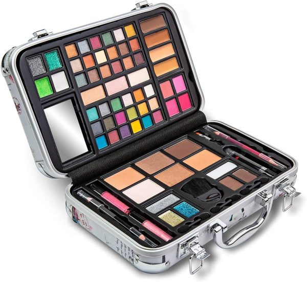 Vokai Makeup Kit Gift Set - New York Travel Case 41 Eye Shadows 4 Blushes
