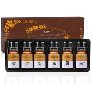 VSADEY Essential Oils Set, Top 6 Aromatherapy Essential Oils for Diffuser