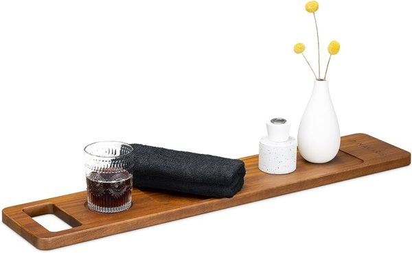 Walnut Bathtub Tray Caddy Tub Holder for Tablet