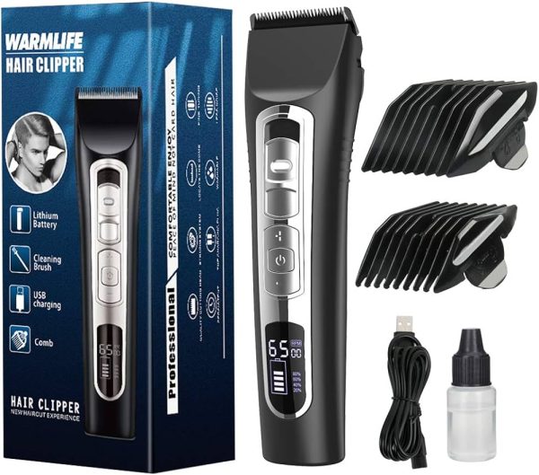 Warmlife Hair Clippers for Men Professional Cordless with Quiet, Smooth