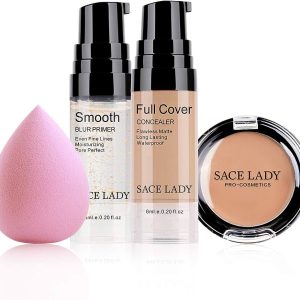 Waterproof Full Coverage Concealer With Primer Sponge Set