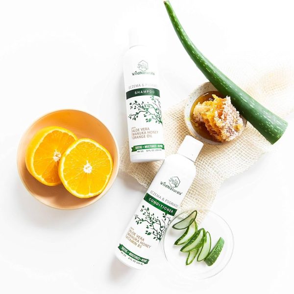 Wild Naturals Eczema Psoriasis Shampoo & Conditioner Set – Soothing Sulfate-Free Hair Care