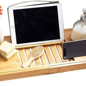 Wooden Bath Tray Table with Extending Sides