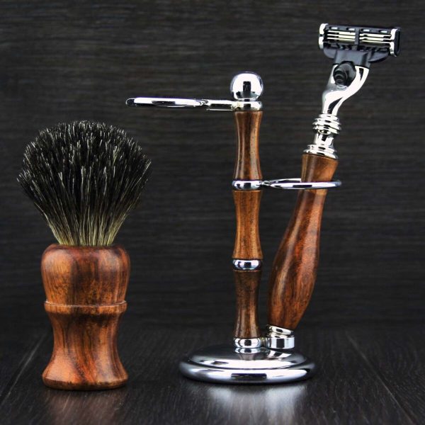 wooden vintage classic luxury shaving sets Badger hair shaving Brush