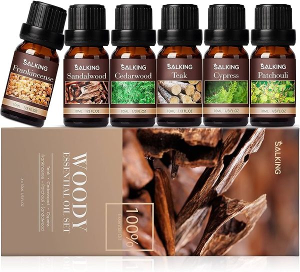 Woody Essential Oils Set, MitFlor 100% Pure Aromatherapy Therapeutic