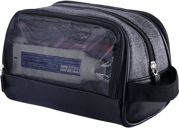 Wowbox Toiletry Bag for Men Canvas Travel Organizer Shaving Dopp Kit