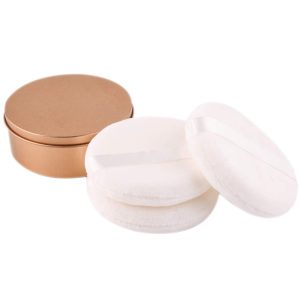 WXJ13 3 Pack 4.12 Inch Large Powder Puff with Metal Powder Box