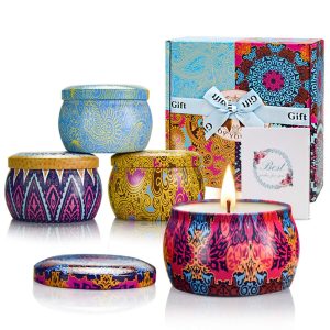 Yinuo Mirror Scented Candles Gift Set, Natural Soy Wax 4.4 Oz Portable Travel