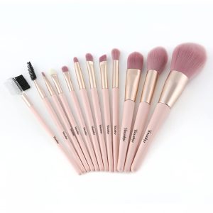 Yuwaku Eye Makeup Brushes Set, Premium Synthetic Pink Eye Shadow Brushes