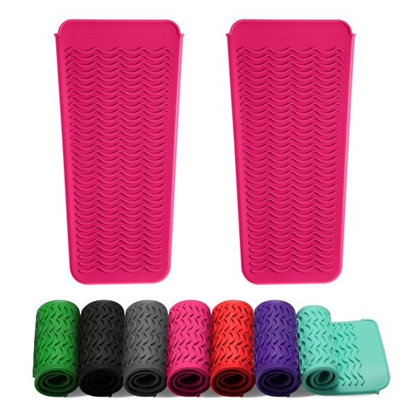 ZAXOP 2 Pack Heat Resistant Silicone Mat Pouch for Flat Iron, Curling Iron