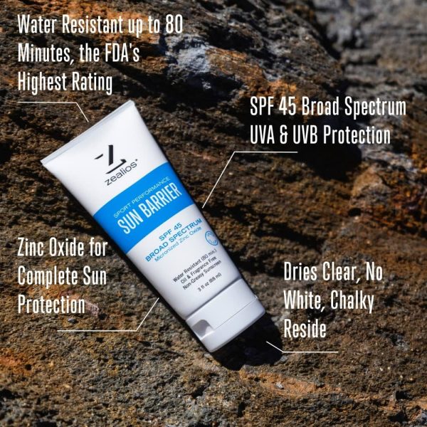 Zealios Sun Barrier (3 oz) - SPF 45 Water-Resistant Zinc Sunscreen