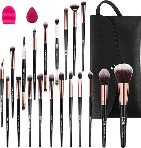 ZLXIN Makeup Brushes Set 23 Pcs Premium Synthetic