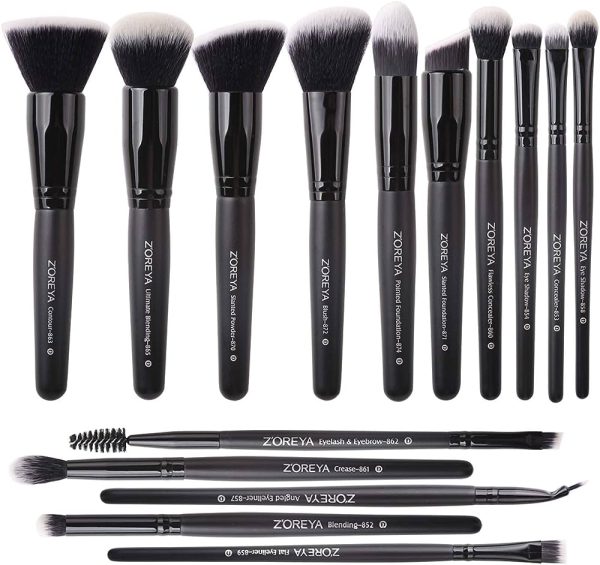 Zoreya Makeup Brushes 15Pcs Makeup Brush Set