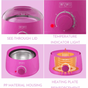 Complete hair removal waxing kit with wax warmer, non-stick silicone bowl, and wax beads for full-body and facial use.